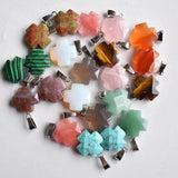 Quartz Tiger Eye Stone Cross Cut Faceted Pendants for Jewelry Making