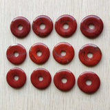 Natural Rainbow Stone Pink Circle Donut Charms Beads 30mm 12pcs/lot