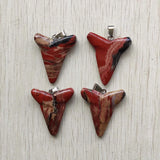 10pcs Natural Rainbow Stone Shark Teeth Shape Pendants for Jewelry Making