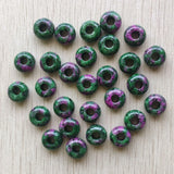 50pcs Natural Red Green Treasure Round Beads Big Hole for Bracelet