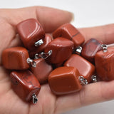 24pcs Natural Red Stone Irregular Charm Pendants for Jewelry Making