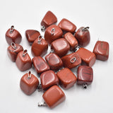 24pcs Natural Red Stone Irregular Charm Pendants for Jewelry Making