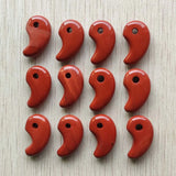 Natural Red Stone Magatama Charms Pendants for Jewelry Making 12pcs/lot