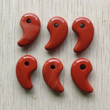 Natural Red Stone Magatama Charms Pendants for Jewelry Making 12pcs/lot