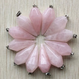 Rose Quartz Stone Pendulum Pyramid Pendants 12pcs/lot