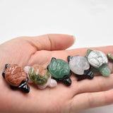 4pcs Howlite Hand Carved Tortoise Pendant for DIY Jewelry Making