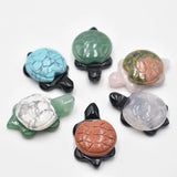 4pcs Howlite Hand Carved Tortoise Pendant for DIY Jewelry Making