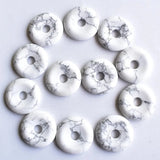 30mm Natural Stone Circle Donut Charms Beads 12pcs/lot