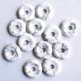 30mm Natural Stone Circle Donut Charms Beads 12pcs/lot