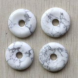 Natural Stone Circle Donut Charms Beads 30mm 12pcs/lot
