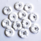 30mm Natural Stone Circle Donut Charms Beads 12pcs/lot