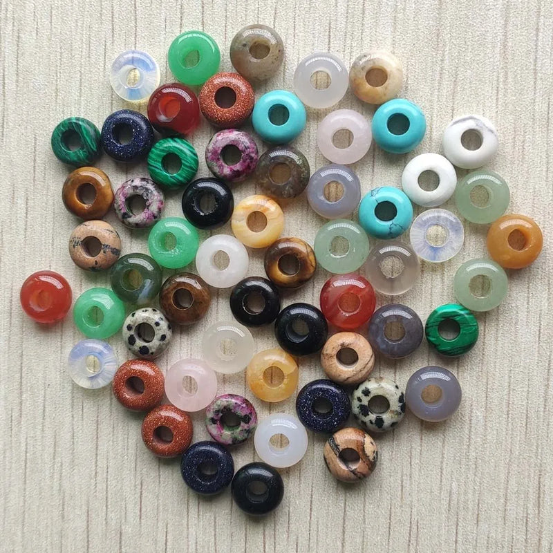 Natural Stone Round Charms Beads 10mm for Jewelry Making - 50pcs