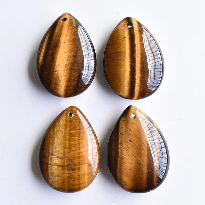 Tiger Eye Stone Lapis Lazuli Water Drop Charms for Jewelry Making
