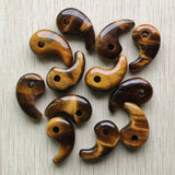 Natural Tiger Eye Stone Magatama Charms Pendants 12pcs/lot