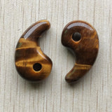 Natural Tiger Eye Stone Magatama Charms Pendants 12pcs/lot