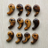 Natural Tiger Eye Stone Magatama Charms Pendants 12pcs/lot