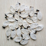 50pcs Natural Crystal Horse Eye Shape Pendants for Jewelry Making
