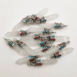 Natural Crystal Pillar Charms Pendants 24pcs/lot for Jewelry Making