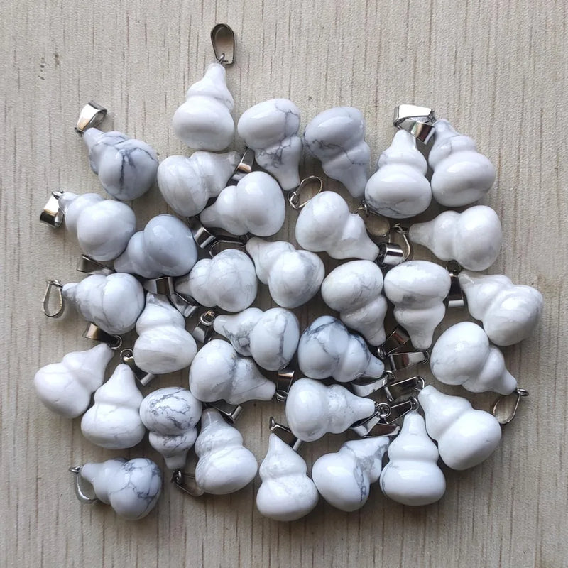 50pcs Natural Turquoise Gourd Pendants for Jewelry Making