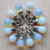 Opal Stone Water Drop Charms Pendants for Necklaces Making Jewelry