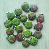 50pcs/lot Red Green Treasure Round Charms Pendants for Jewelry Making