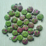 50pcs/lot Red Green Treasure Round Charms Pendants for Jewelry Making