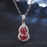 Red Crystal Ruby Gemstones Dangle Drop Earrings for Women