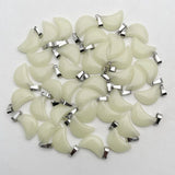 Green Luminous Stars Moon Stone Pendants 50pc for Jewelry Making