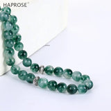 Green Agate Islamic Muslim Tasbih Allah Rosary Gray Beads Bracelet
