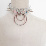 Laser holographic punk choker Necklace Harajuku collar