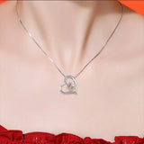 Heart Color Butterfly Necklace Animal Jewelry Zircon Pendant Couple Necklacs
