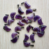 Amethyst Moon Shape Charms Pendants for DIY Jewelry Making