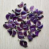 Amethyst Moon Shape Charms Pendants for DIY Jewelry Making