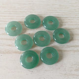 Green Aventurine Stone 18mm Donut Charms Pendants Lot of 20