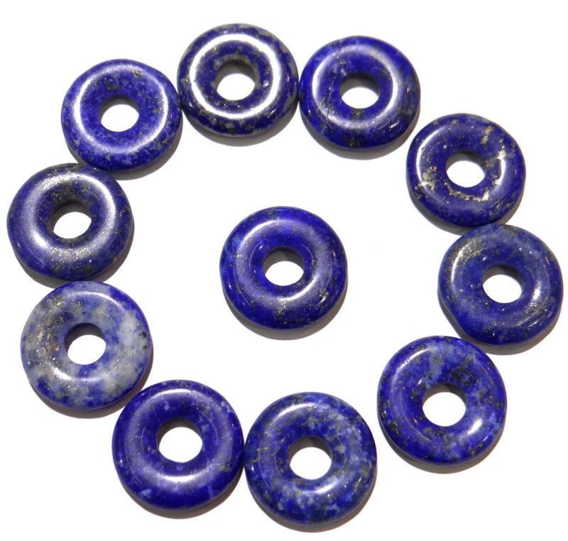 Lapis Lazuli Stone Circle Donut Charms Pendants 15mm 8pcs/lot
