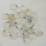 50pcs Natural Agate Heart Pendants 16mm for DIY Jewelry Charms Making