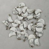 50pcs Natural Turquoise Moon Charms Pendants for Jewelry Making