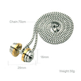 Hip-Hop Titanium Steel Dumbbell Necklace Barbell Fitness Pendant
