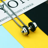 Hip-Hop Titanium Steel Dumbbell Necklace Barbell Fitness Pendant