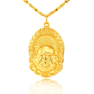 24K Buddha Pendant Necklace Jewelry Gift