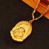24K Buddha Pendant Necklace Jewelry Gift