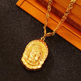 24K Buddha Pendant Necklace Jewelry Gift