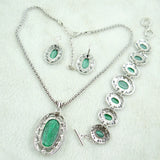 Malachite Gem Jewellery Necklace Bracelet 3 Sets