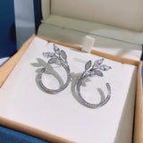 925 Silver Branch Earrings for Women, Engagement Wedding Party Jewelry