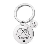 Stainless Key Chain Charms for Couples - Letter Keychain for Women