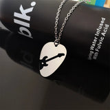 Stainless Steel Guitar Pick Keychain Charm