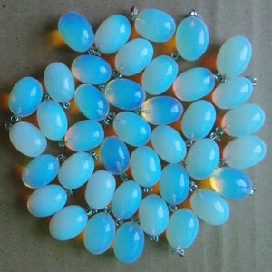 Opal Stone Egg Shape Pendants for Jewelry Making 50pcs/lo
