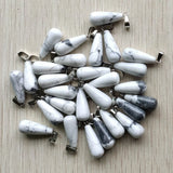 50pcs/lot Hot Natural Stone Water Drop Shape Pendants for Jewelry Making