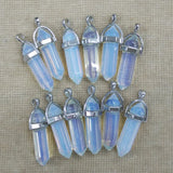 Opal Stone Charms Hexagonal Healing Reiki Point Pendants 12pcs/lot