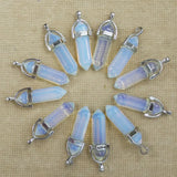 Opal Stone Charms Hexagonal Healing Reiki Point Pendants 12pcs/lot
